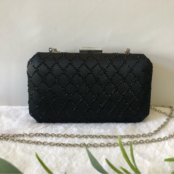 INC International Concepts Sasha Satin Sparkle Clutch - Picture 1 of 12